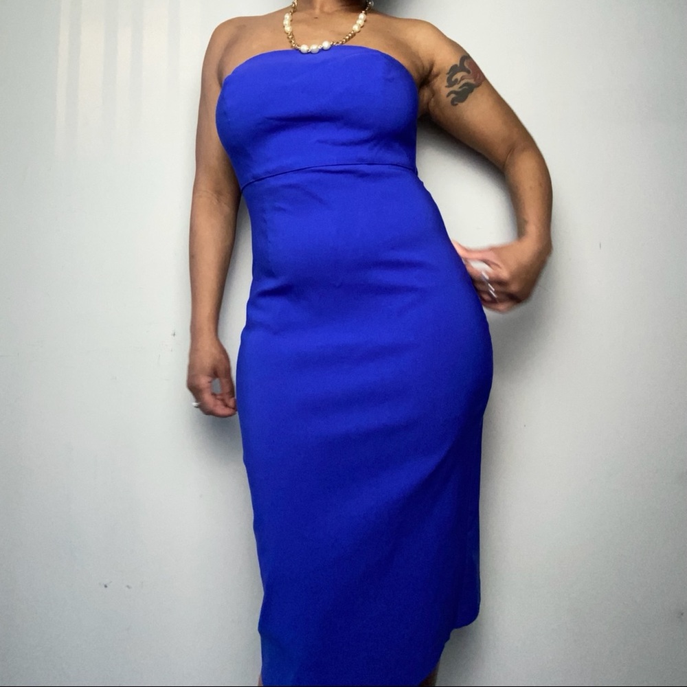 Express  Strapless Blue Dress